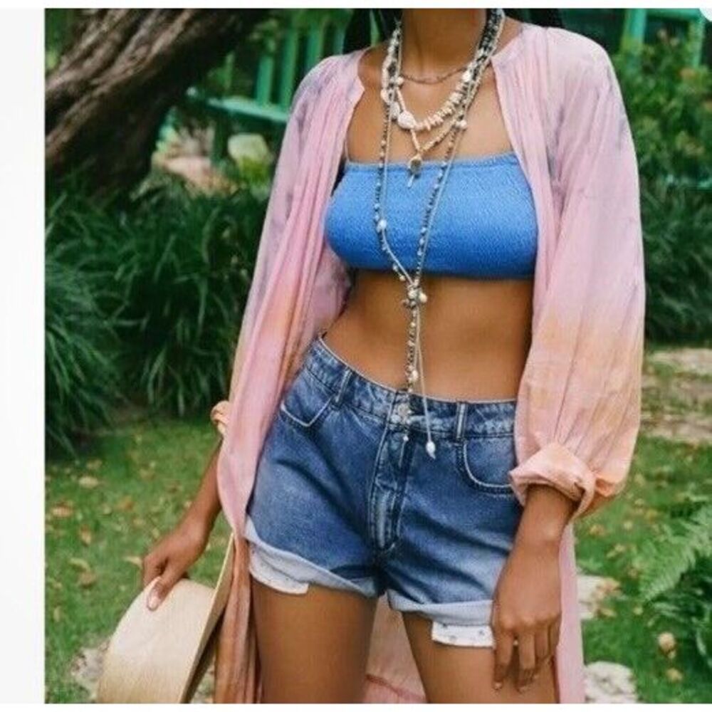 Anthropologie Pilcro Relaxed Shortie Shorts Denim Allure Size 27‎